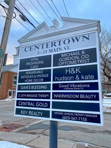 Although the new Central Gold Key Realty location in Peterborough doesn’t have an office sign yet, it is on the sign outside the Centertown building on Main Street.