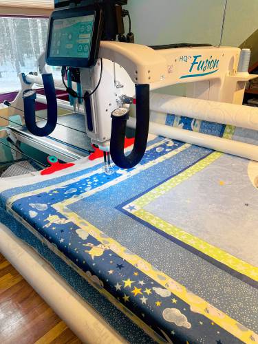  “Matilda,” the longarm quilting machine at The Quilted Bug. 