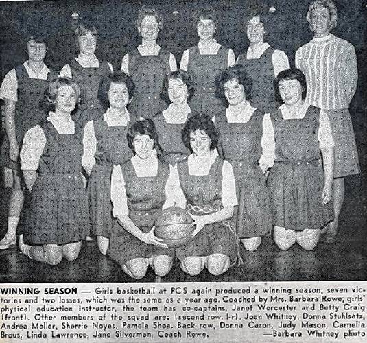 The 1963-1964 Peterborough High girls’ basketball team.