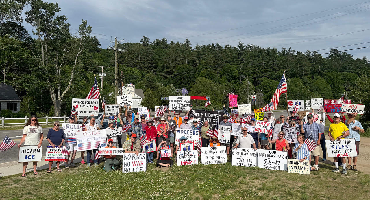 Peterborough Residents Mark Flag Day and Trump's 80th Birthday - Monadnock Ledger-Transcript